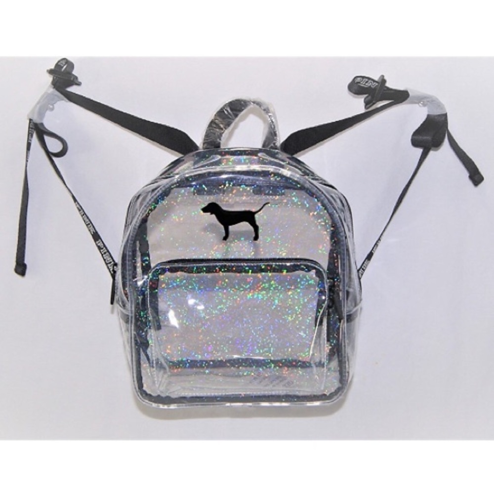 Victoria's Secret PINK clear sparkly mini backpack